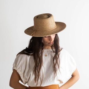 Gigi Pip Sloan Gambler Straw Hat - Size 59 M/L